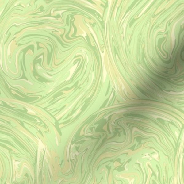 Layered Marble Paint Circles - Pastel Green and Yellow - Large 24 Inches