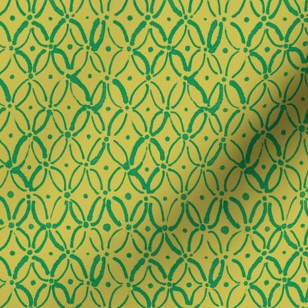 Shibori Batik Geometric - celery green - brigh summer green