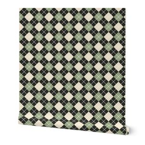 argyle black green tan sm