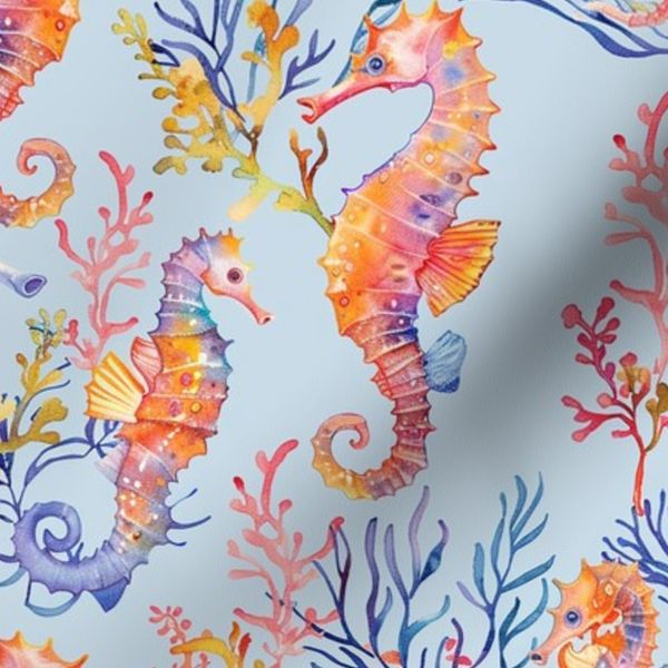 Seahorses in the Ocean