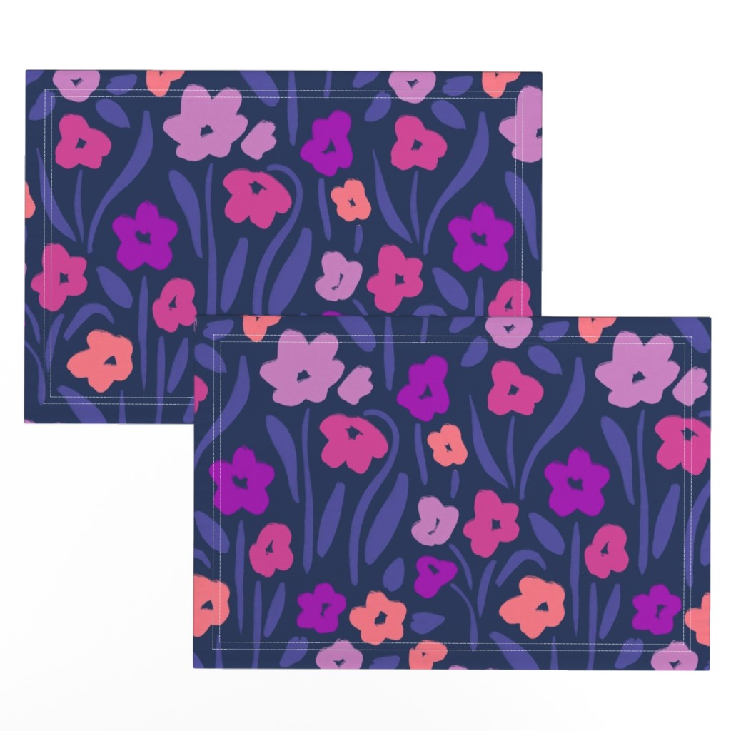 Top down of a set of two Placemats stacked and offset from eachother showing more of the printed design