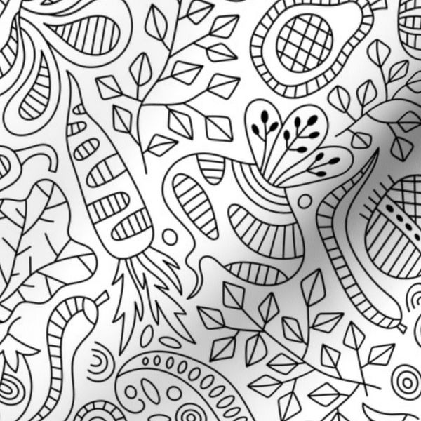 Vegetables black-white