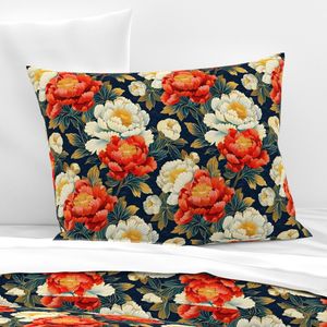 red and white peony