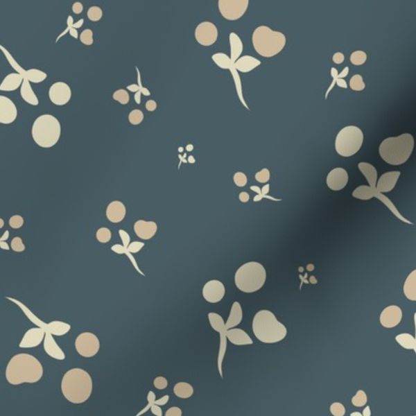 Whimsy flowers - dark green