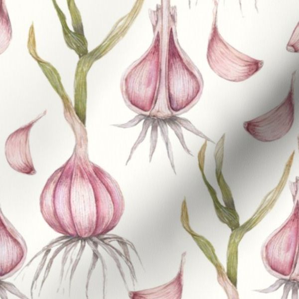 Yes Chef - Watercolor Garlic pattern