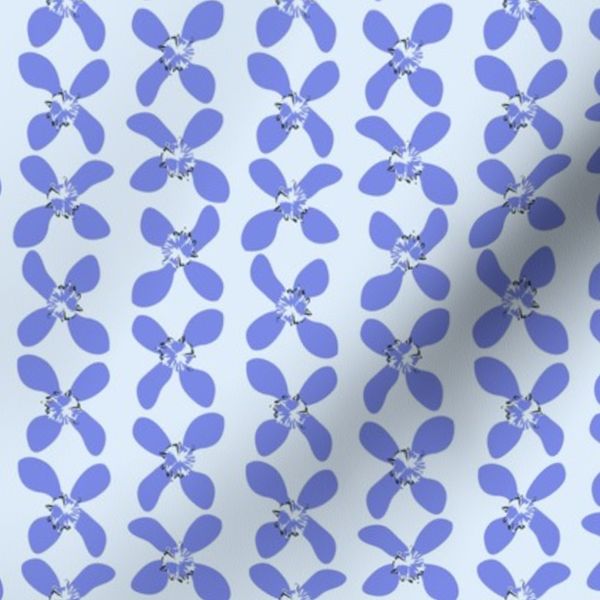 Whimsical duo tone modern ditsy floral in sky blue and periwinkle purple