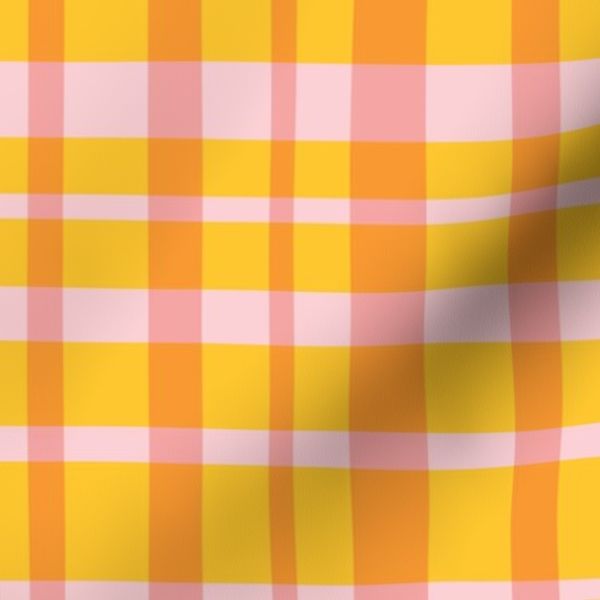 plaid pink yellow orange