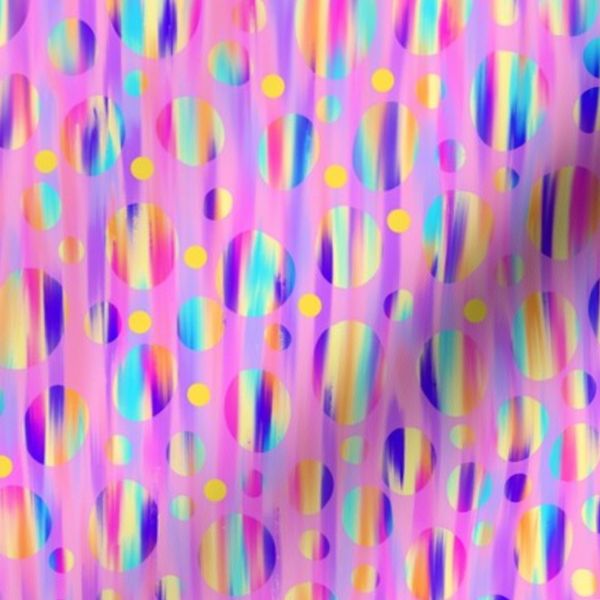 abstract rainbow circles pink