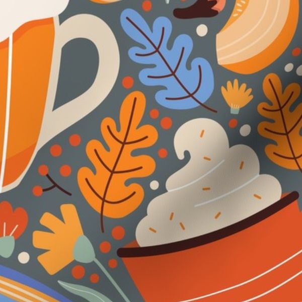 Pumpkin Spice Drink Pattern Large