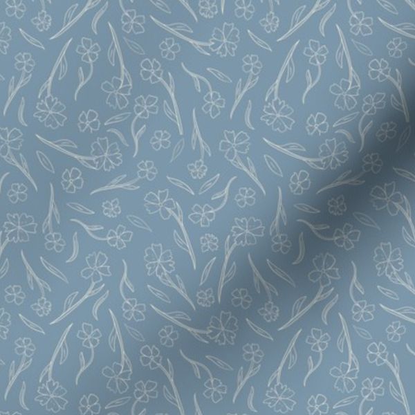 Blue And White Floral Country Farmhouse Spring Flowers (mini micro)