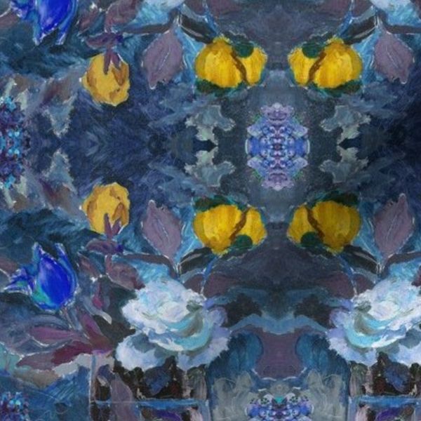 garden flowers - blue & yellow