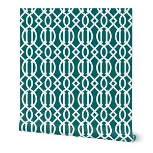 Dark Teal Trellis