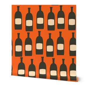 Bold black and white retro bottles in horizontal lines on vintage 1960s