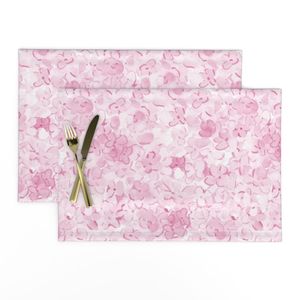 (M) Watercolor Ditsy Monochromatic Blush Pink Hydrangea Blossoms