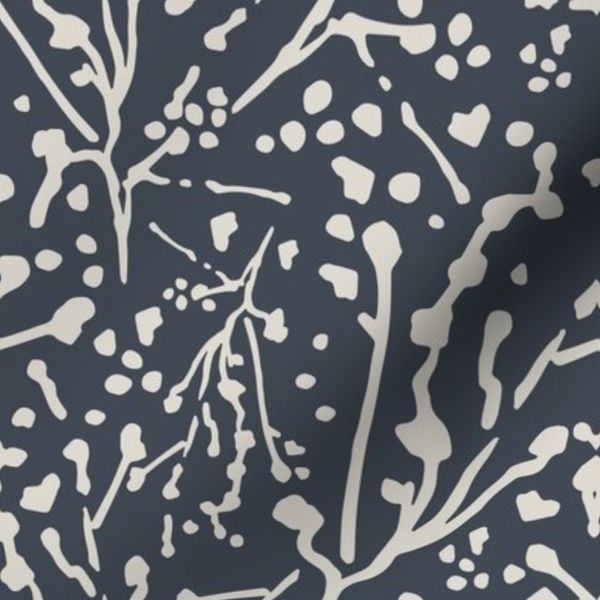 abstract nature inspired botanicals muted wall covering moody dark