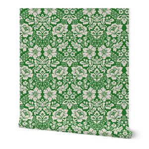 Victorian damask Forest green romantic nostalgic floral heritage Revival