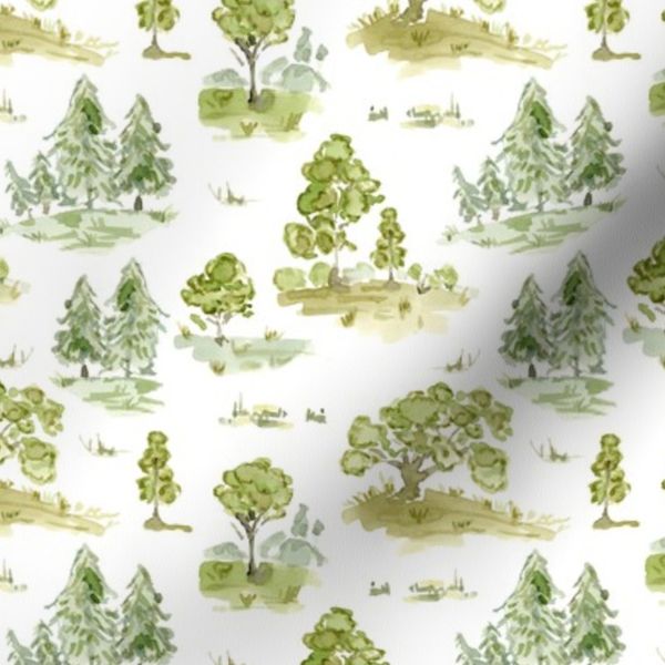 trees in white toile
