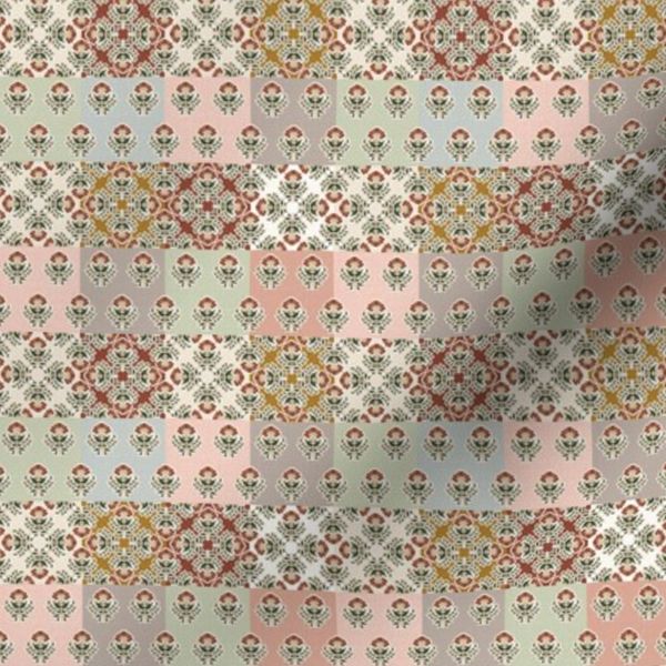 Arts and Crafts floral quilt 2 small