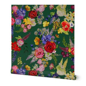 Chateau Summer Floral // Deep Forest