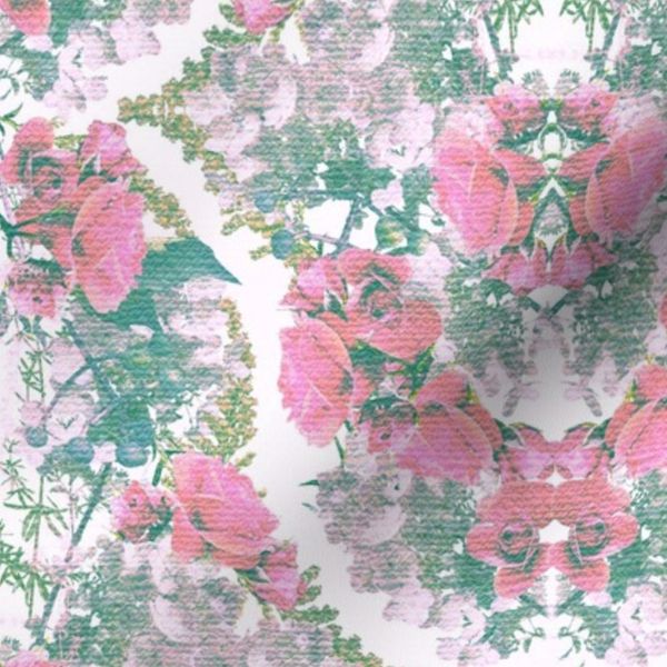 Baby Pink Romantic Ornate Vintage Floral Victorian Rich Pattern