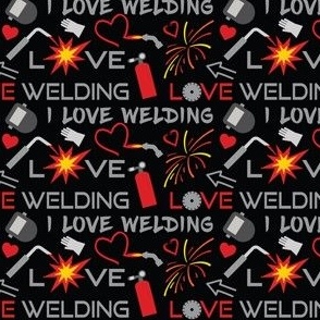 I Love Welding Black Background