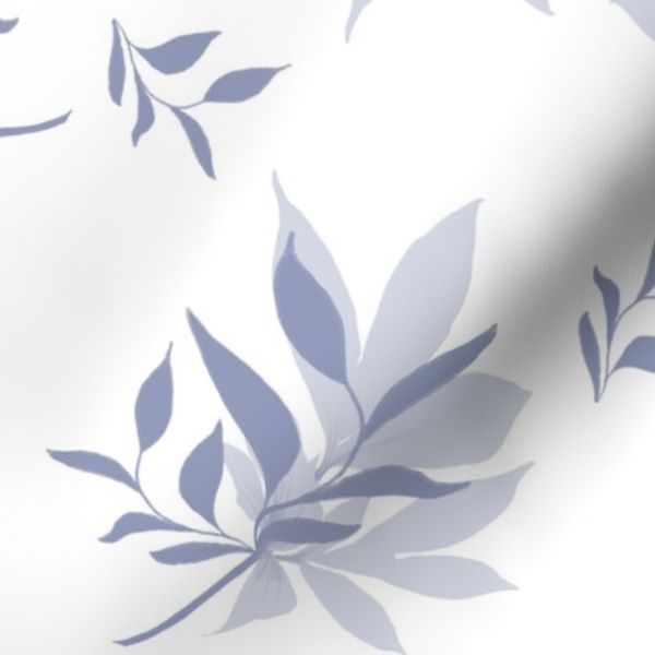 Soft Peony Leaves Dusty Blue