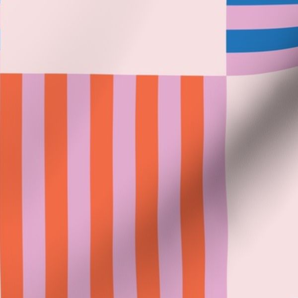 m Funky retro checkers with stripes pastel pink red blue pink