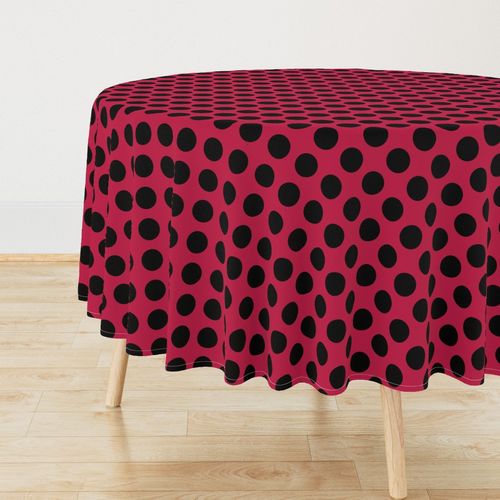 2 inch Polka Dots - Black on Cherry Ladybug
