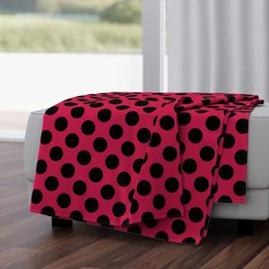 2 inch Polka Dots - Black on Cherry Ladybug