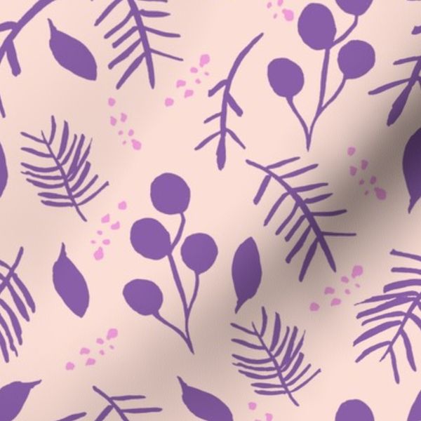 Floral Tropical vibes Purple and light pink