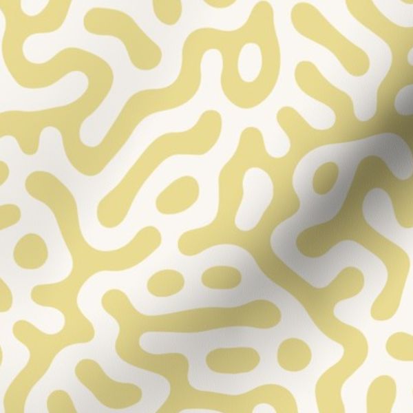 Brain Coral Maze Sunny Pastel Yellow And White
