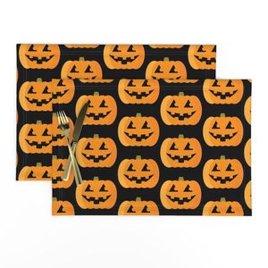 Halloween Jack O' Lanterns half drop on black