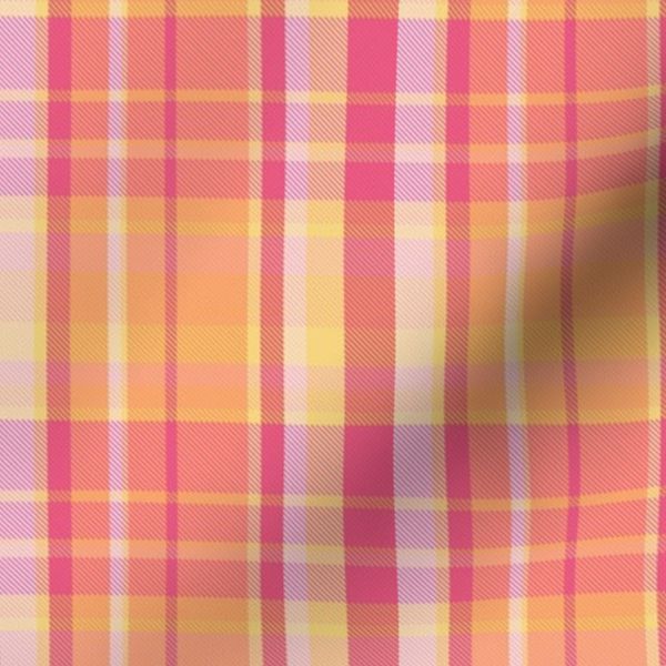 Pink and Orange Preppy Tartan / Plaid - 5"