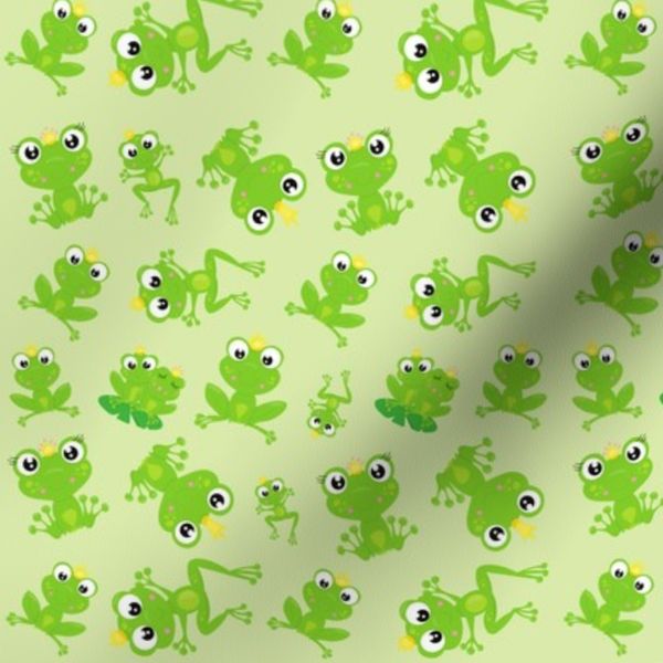 Frog Pattern - Cute Frogs - Green Frogs - Frog Prince - Small