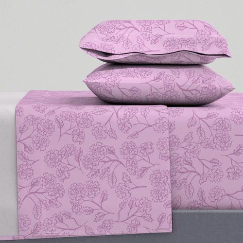 (Large) Textured Boho Block Print Flowers - lavender purple with mauve