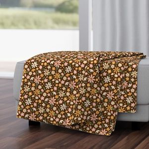 Boho Flowers On Brown Background - Small