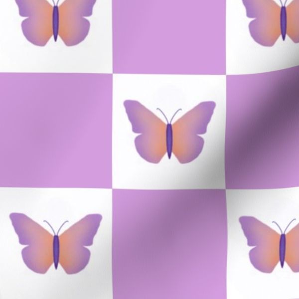 Large Lilac Butterfly Checkers