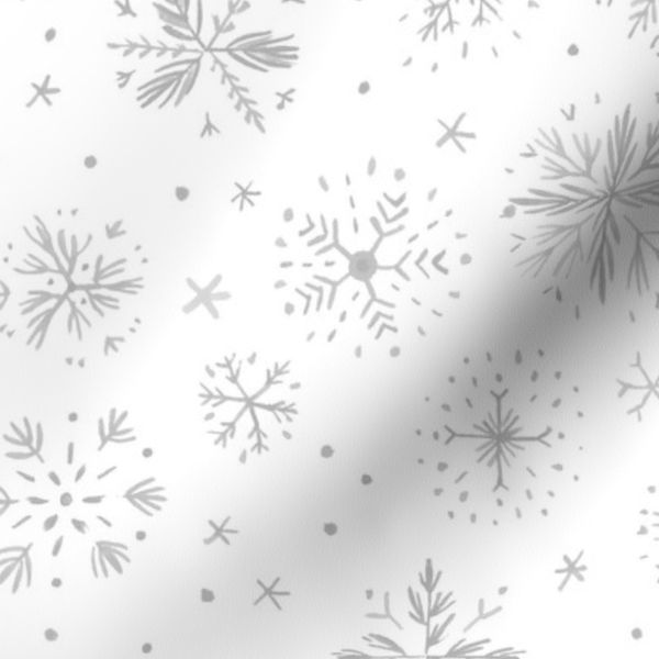L Winter Evergreen Snowflakes in Silver