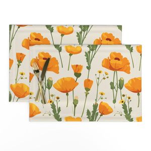 Golden Poppies Dollhouse Wallpaper