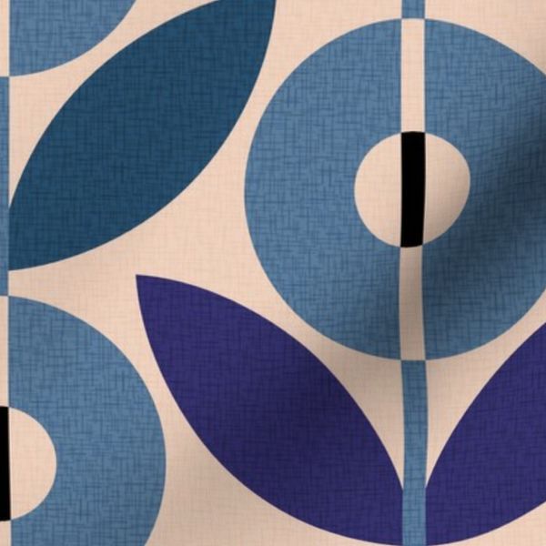 MCM Big Round Flower Indigo Violet L