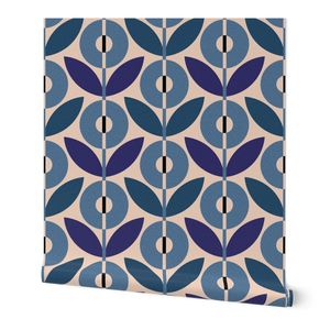 MCM Big Round Flower Indigo Violet L