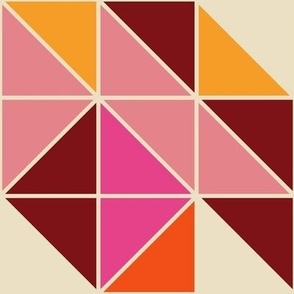 Geometric Triangle Confetti Pattern Line Work Abstract Design -fuchsia lrg