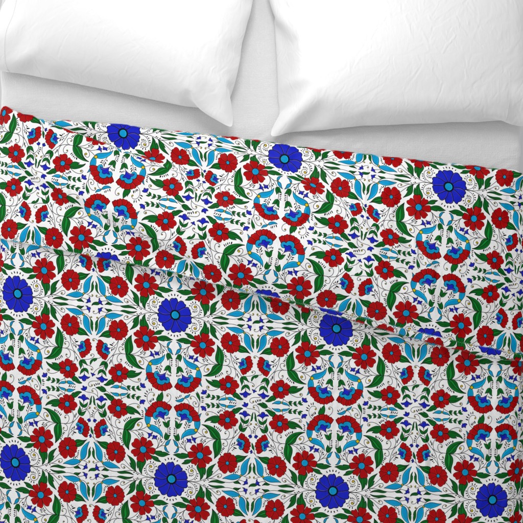 Top down Duvet Cover with a folded edge showing the design on the front and back