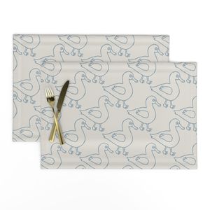 Muted Blue Duck on Taupe