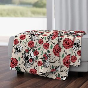 Sugar Skull With Red Roses