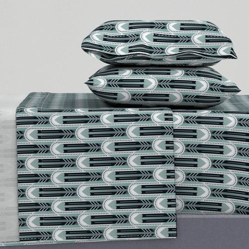 Minty Green Art Deco Arches - Small