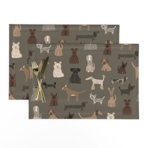 CUTE PAINTED DOGS BROWN NEUTRAL SMALL