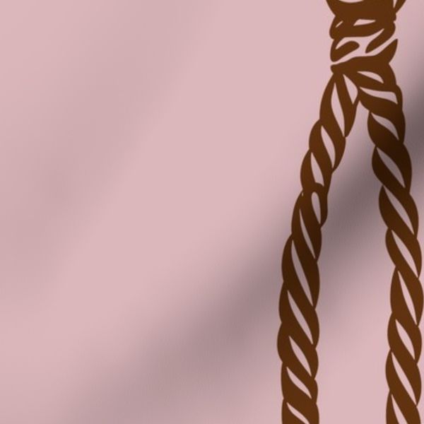 LARGE Country Western Rope Pattern Pink Brown Southwestern Ranch Farmhouse
