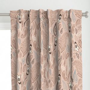 Paisley Floral Daydream - Mocha Mousse & Peachy Cream Tan - 24in