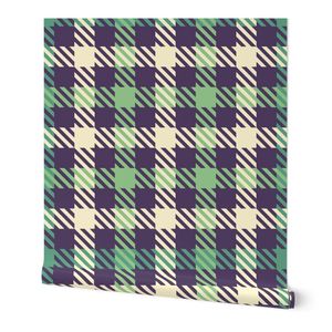 Large Modern Gun Club check plaid in bold deep purple and green